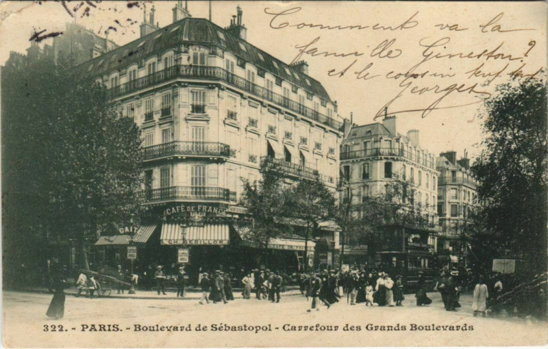 Carte postale ancienne Paris - Boulevard de Sébastopol à Paris