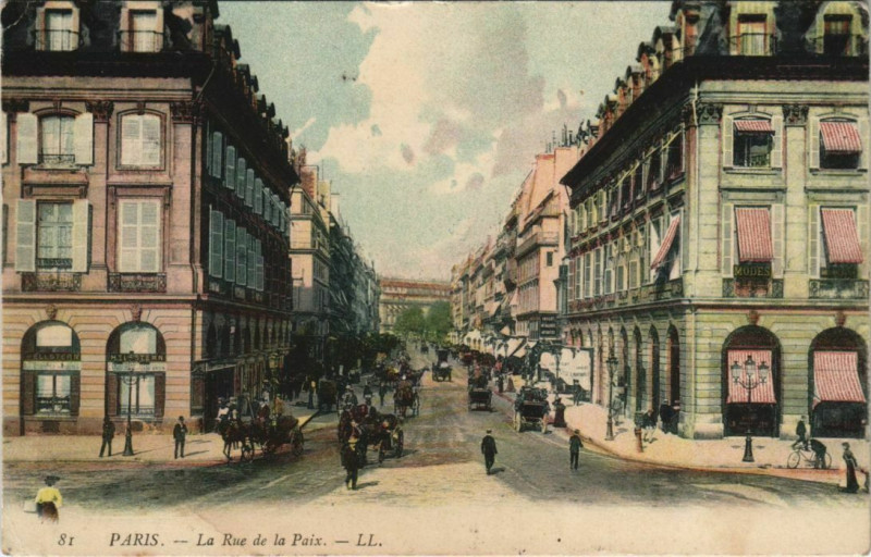 Carte postale ancienne Paris 2e - La Rue de la Paix à Paris 2e