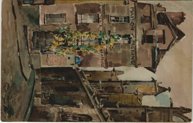 Carte postale ancienne Paris 5e - Les Vieux Cabarets à Paris 5e