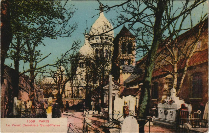 Carte postale ancienne Paris - Le Vieux Cimetiére Saint-Pierre à Paris