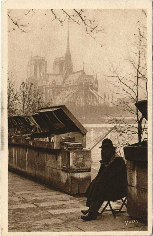 Carte postale ancienne Paris - L'Ancétre des Bouquinistes à Paris