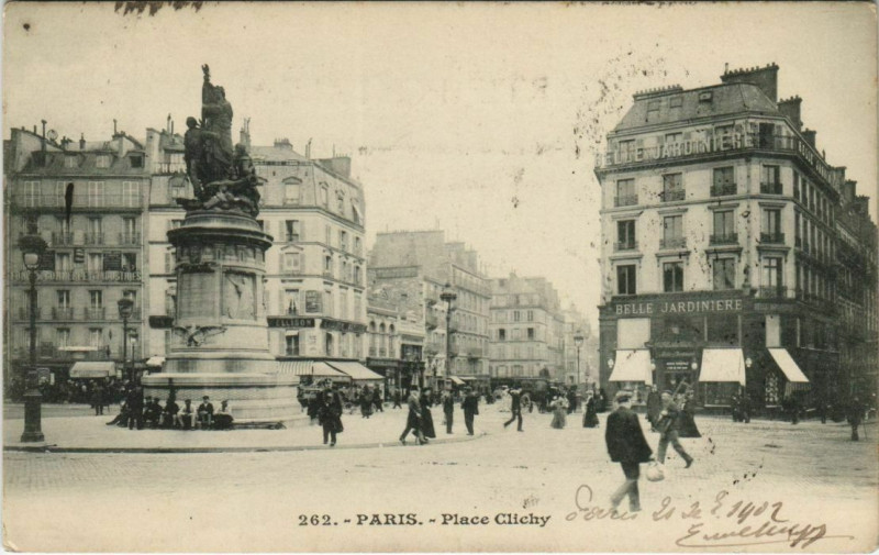 Carte postale ancienne Place Clichy à Paris 9e