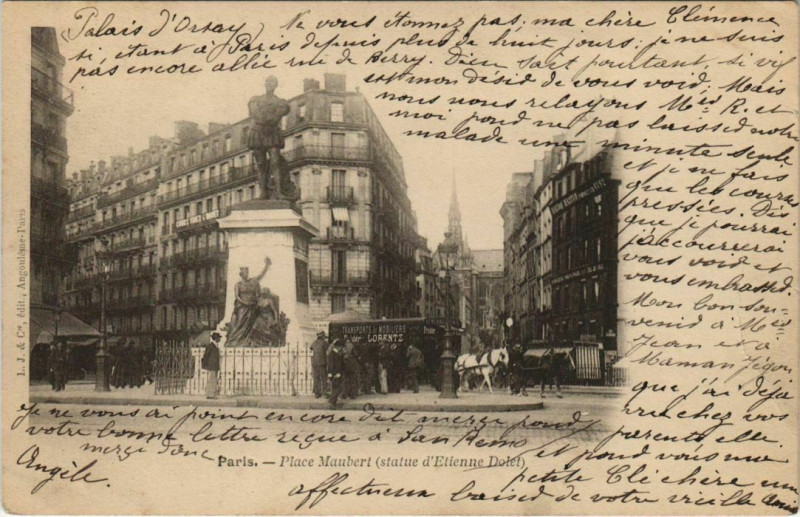 Carte postale ancienne Paris - Place Maubert à Paris