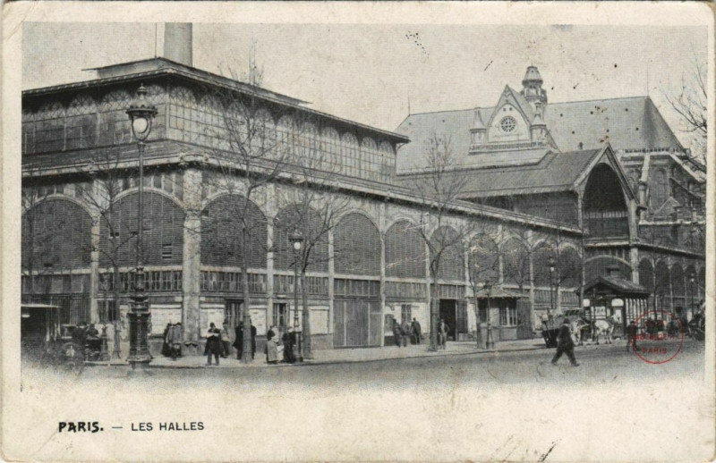 Carte postale ancienne Paris - Les Halles à Paris