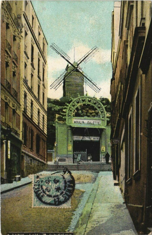 Carte postale ancienne Le Moulin de la Galette à Paris 18e