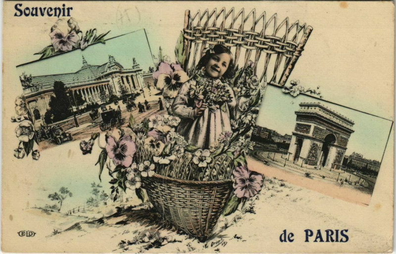 Carte postale ancienne Paris - Souvenir de Paris à Paris
