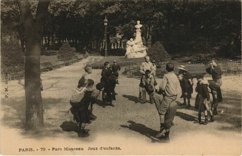 Carte postale ancienne Paris - Parc Monceau Jeuy d'enfants à Paris