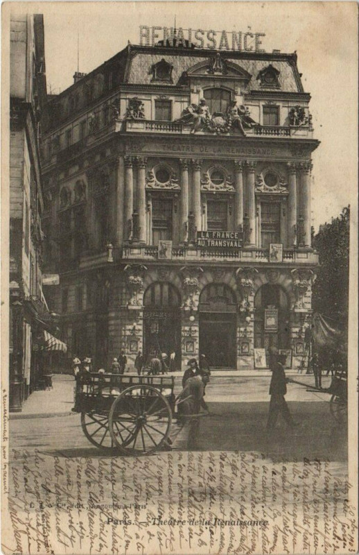 Carte postale ancienne Paris - Théátre de la Renaissance à Paris