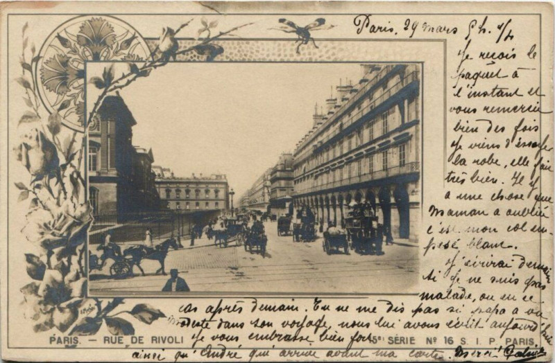 Carte postale ancienne Paris - Rue de Rivoli à Paris