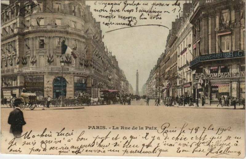 Carte postale ancienne Paris - La Rue de la Paix à Paris