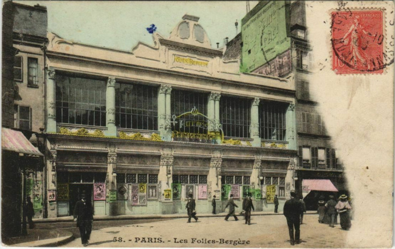 Carte postale ancienne Les Folies Bergères à Paris 9e