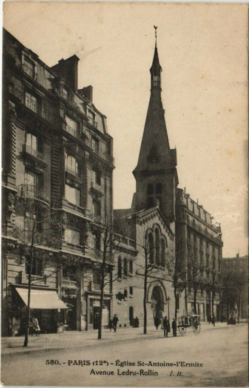 Carte postale ancienne Paris 12e - Eglise Saint-Antoine-l'Ermite à Paris 12e