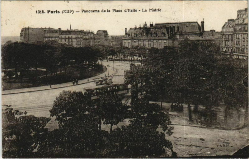Carte postale ancienne Paris 13e - Panorama de la Place d'Italie à Paris 13e