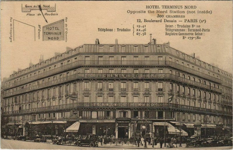 Carte postale ancienne Hôtel Terminus Nord à Paris 10e