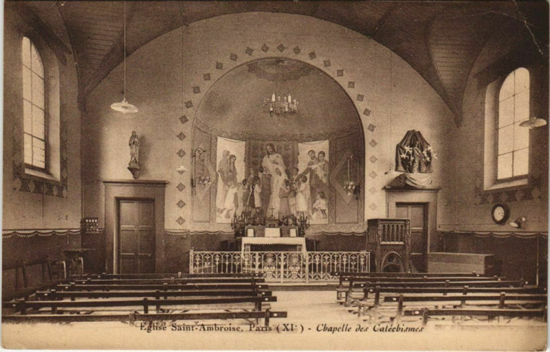 Carte postale ancienne Paris 11e - Eglise Saint-Ambrosie à Paris 11e