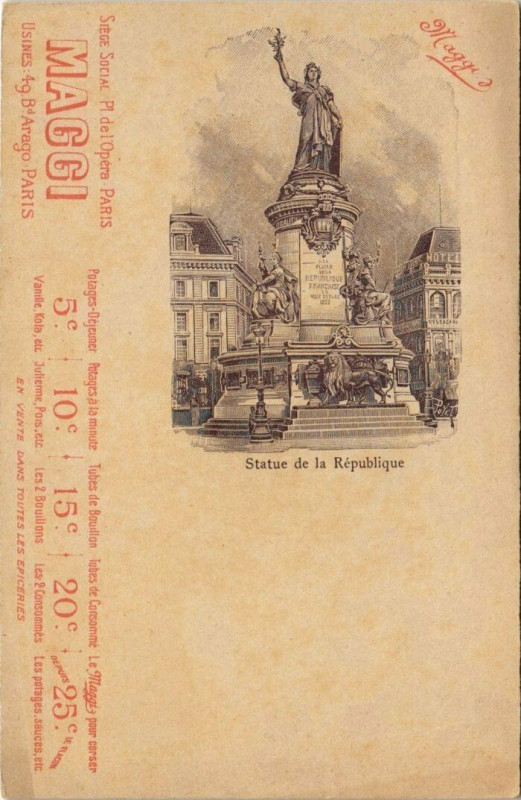 Carte postale ancienne Paris 11e - Statue de la République à Paris 11e