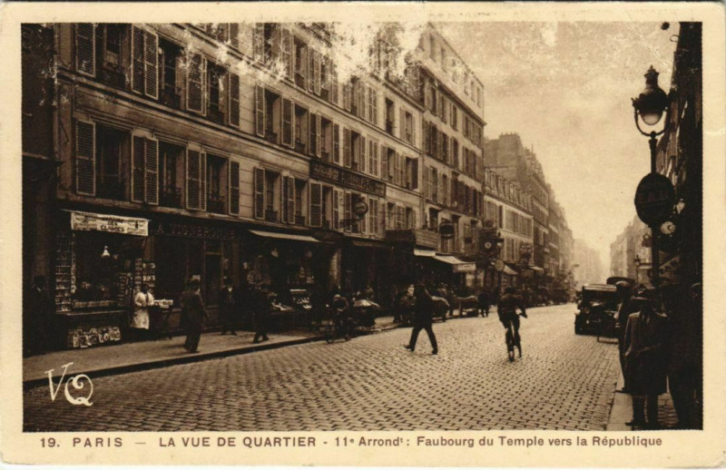 Carte postale ancienne Paris 11e - La vue de Quartier à Paris 11e