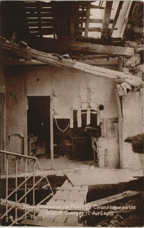 Carte postale ancienne Paris 9e - Bombardement à Paris 9e