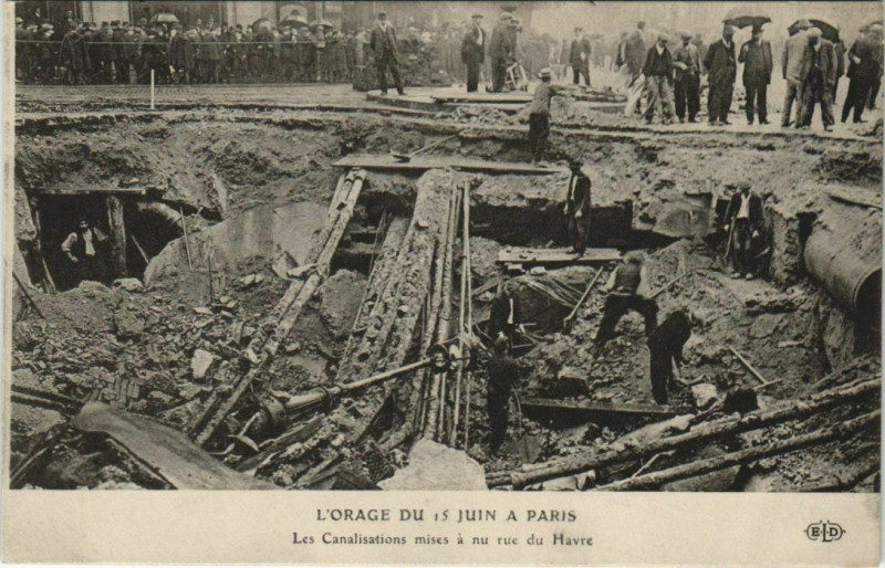 Carte postale ancienne Paris 9e - L'Orage à Paris 9e