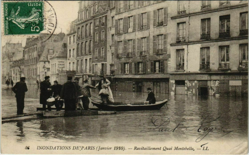 Carte postale ancienne Paris 5e - Ravitaillement Quai Montebello - Ll.46  à Paris 5e