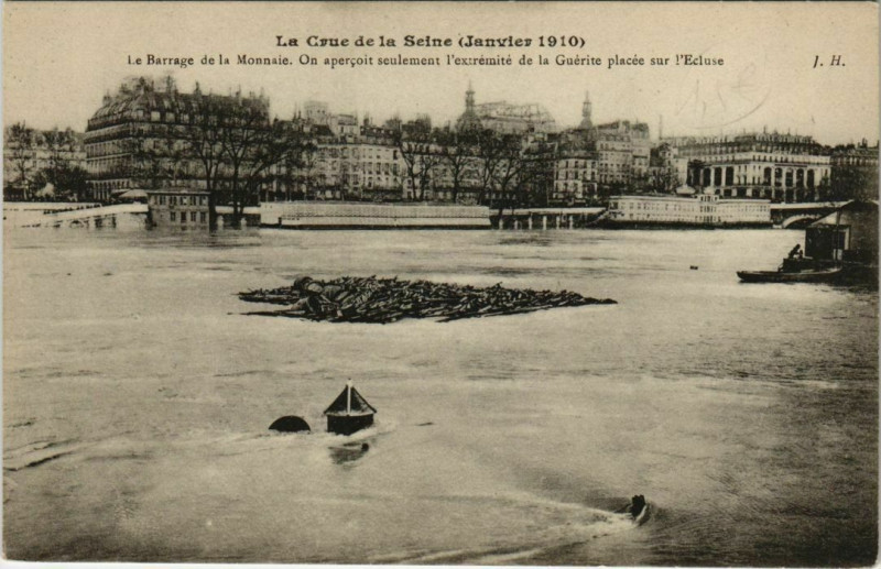 Carte postale ancienne Paris - Le Barrage de la Monnaie  à Paris