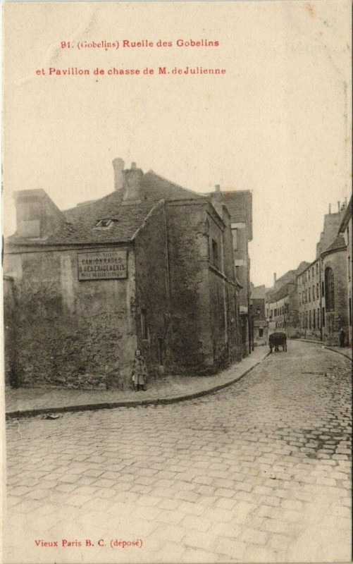 Carte postale ancienne Paris 5e - Ruelle des Gobelins et Pavillon de chasse  à Paris 5e