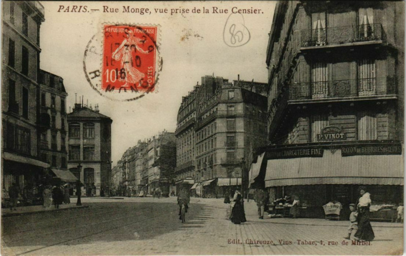 Carte postale ancienne Paris 5e - Rue Monge  à Paris 5e