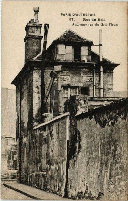 Carte postale ancienne Paris 5e - Rue du Gril - Ancienne rue du Gril-Fleuri  à Paris 5e