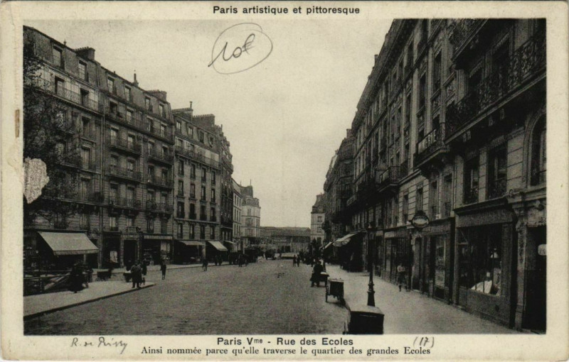 Carte postale ancienne Paris 5e - Rue des Ecoles  à Paris 5e