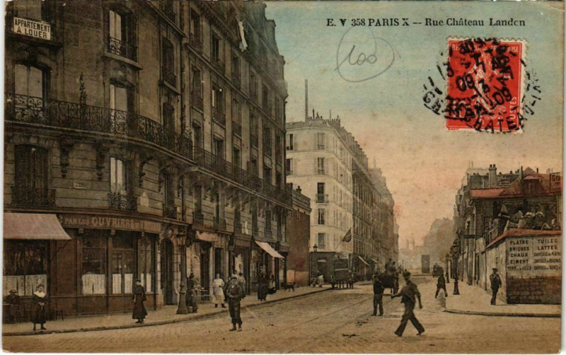 Carte postale ancienne Rue Château Landon à Paris 10e