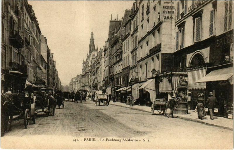 Carte postale ancienne Paris 10e - Le Faubourg St-Martin à Paris 10e