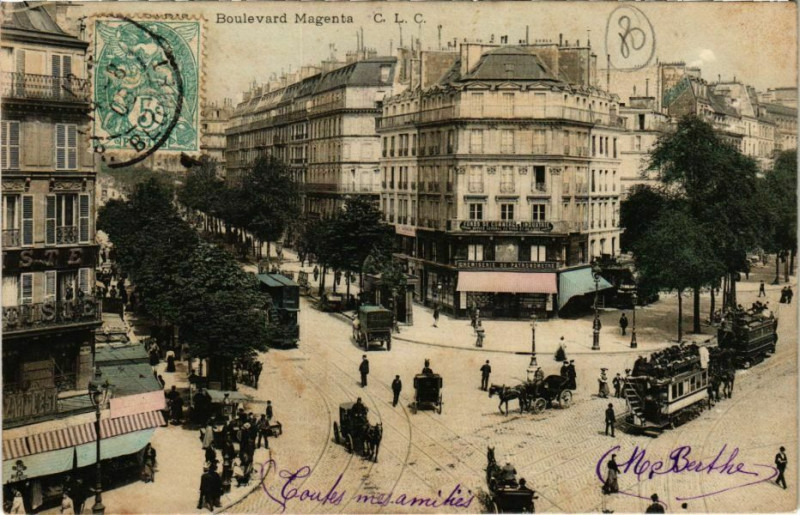 Carte postale ancienne Paris 10e - Boulevard Magenta à Paris 10e