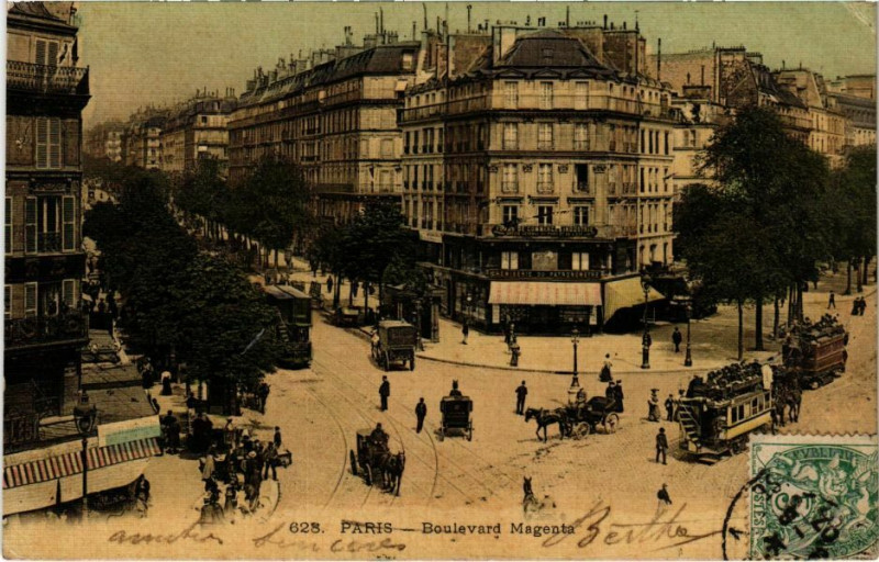 Carte postale ancienne Paris 10e - Boulevard Magenta à Paris 10e