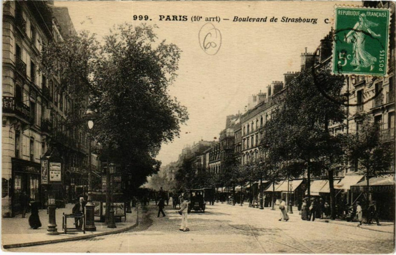 Carte postale ancienne Paris 10e - Boulevard de Starsbourg à Paris 10e