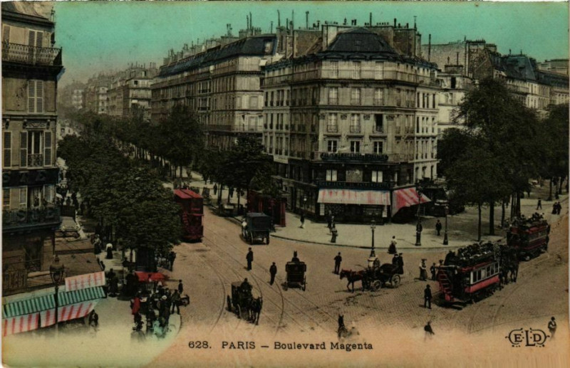 Carte postale ancienne Paris 10e - Boulevard Magenta à Paris 10e
