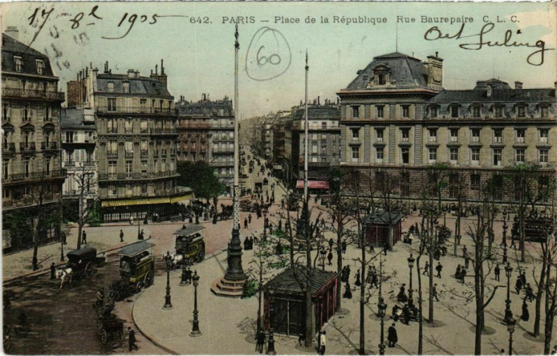 Carte postale ancienne Paris 10e - Place de la République à Paris 10e