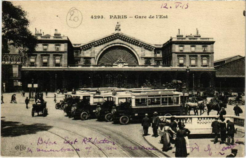 Carte postale ancienne Gare de l'Est à Paris 10e