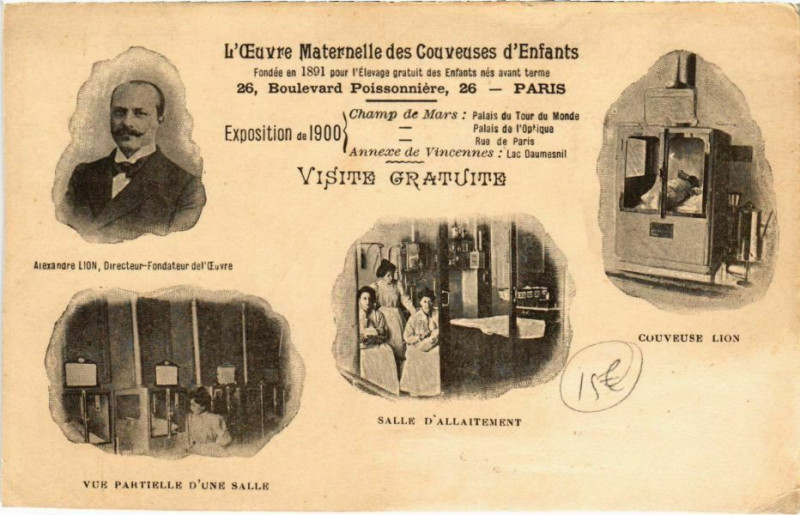 Carte postale ancienne Paris 9e - L'Euvre des Couveuses d'Enfants à Paris 9e