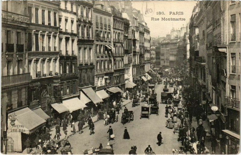 Carte postale ancienne Paris 2e Rue Montmartre ed. E.L.D à Paris 2e