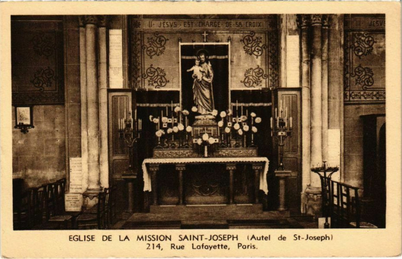 Carte postale ancienne Paris 9e - Eglise de la Mission à Paris 9e