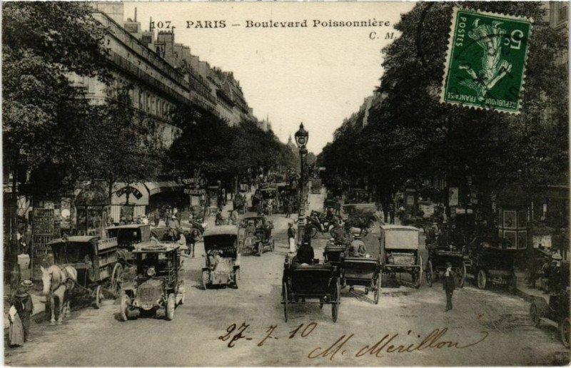 Carte postale ancienne Paris 9e - Boulevard Possionniére à Paris 9e