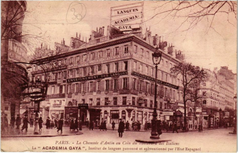 Carte postale ancienne Paris 9e - Academia Gaya à Paris 9e