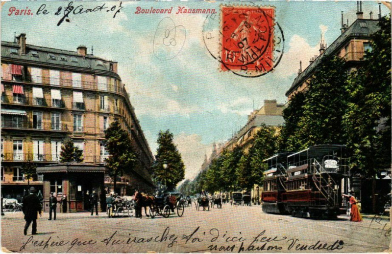 Carte postale ancienne Paris 9e - Boulevard Haussmann à Paris 9e