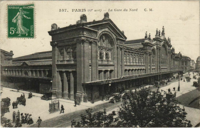 Carte postale ancienne Paris - La Gare du Nord à Paris