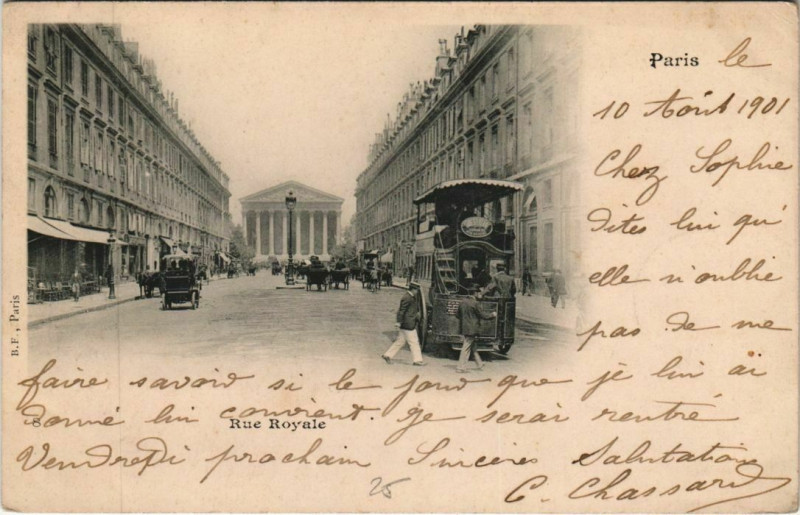 Carte postale ancienne Paris - Rue Royale à Paris