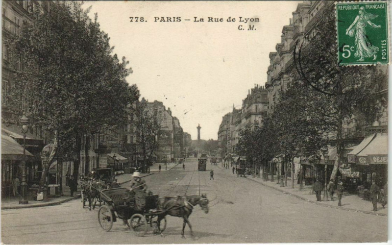 Carte postale ancienne Paris - La Rue de Lyon à Paris