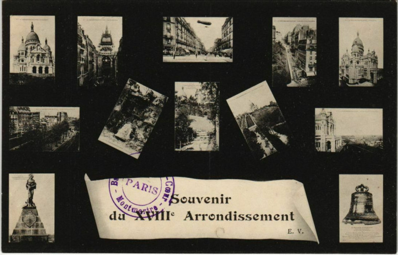 Carte postale ancienne Souvenir du XVIIIe Arrondissement à Paris 18e