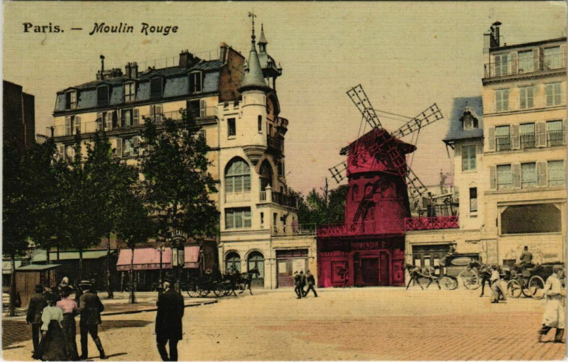 Carte postale ancienne Moulin Rouge à Paris 9e
