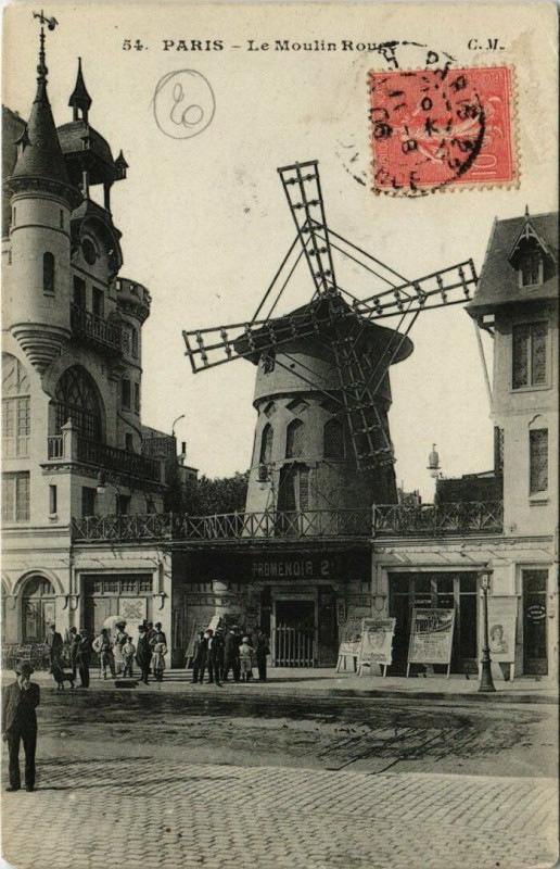 Carte postale ancienne Le Moulin Rouge à Paris 9e