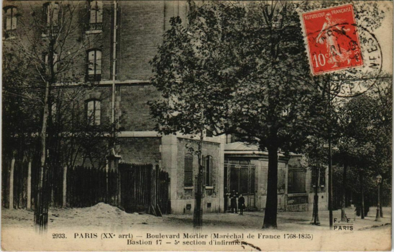 Carte postale ancienne Boulevard Mortier à Paris 20e